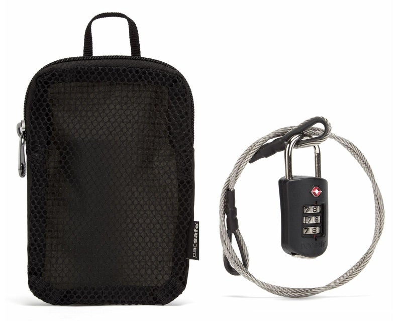 Pacsafe Prosafe 1000 Combination Lock with Steel Cable, Black